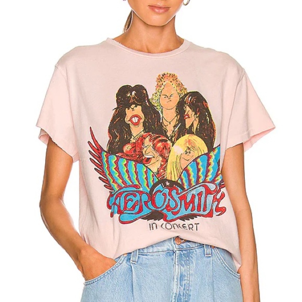 MadeWorn Aerosmith Pink Crew Tee